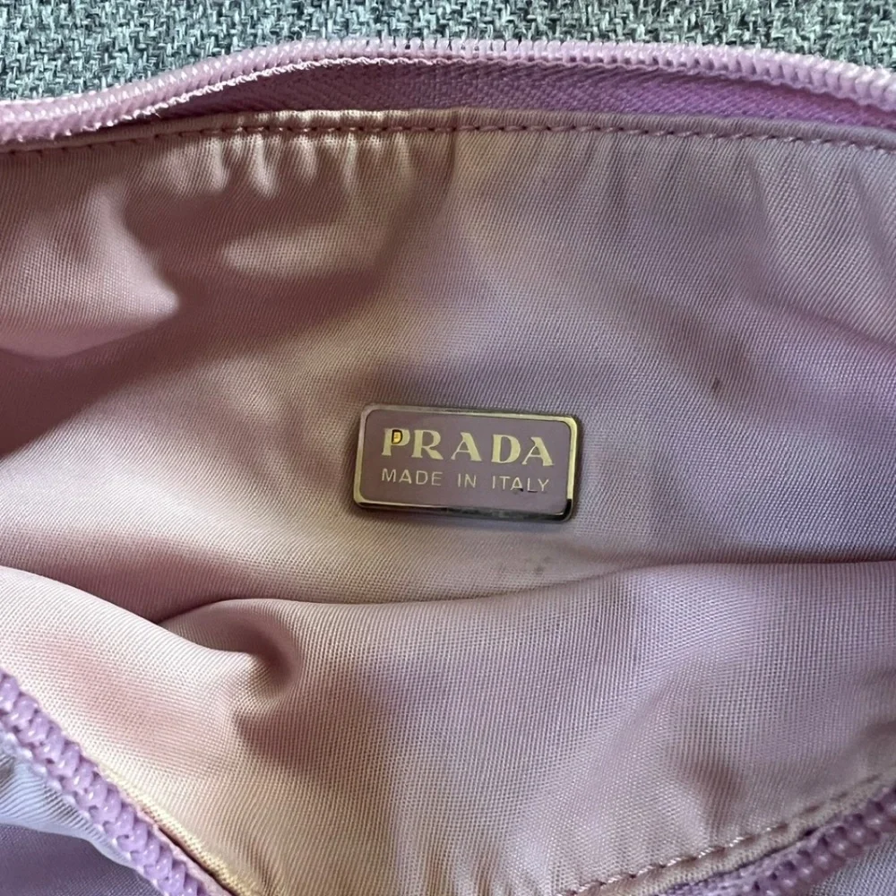 Prada Vintage Tessuto Logo Nylon Mini Bag in Pale Pink Lavender - Picture 14 of 16